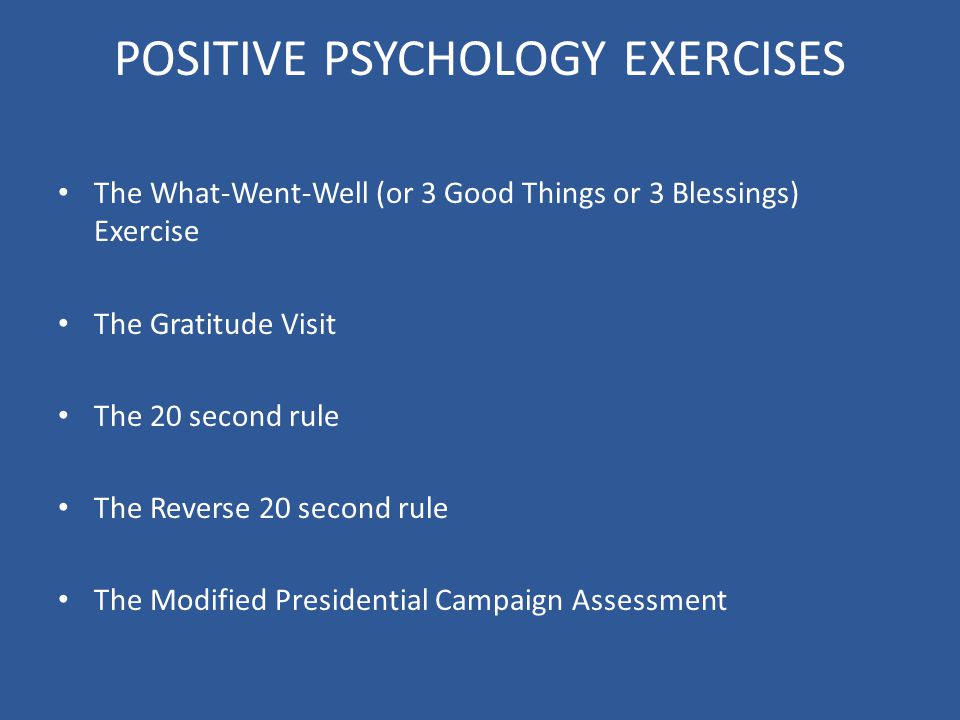 Positive Psychology Exercises